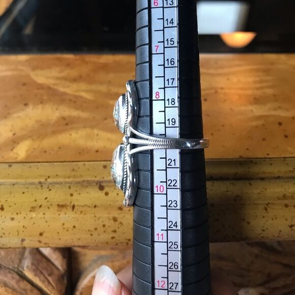 Natural Royston Blue Horizon Turquoise Sterling Silver Horseshoe Ring Size 9 - Picture 4 of 9